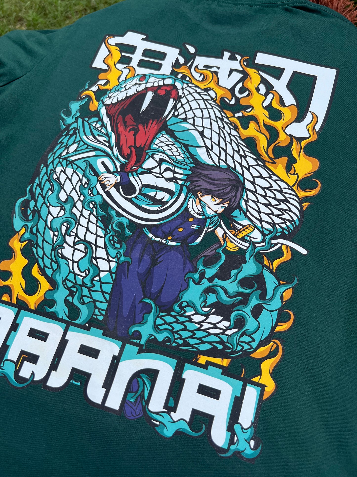 Embroidered and DTF Print OBANAI SERPENT HASHIRA T-shirt anime