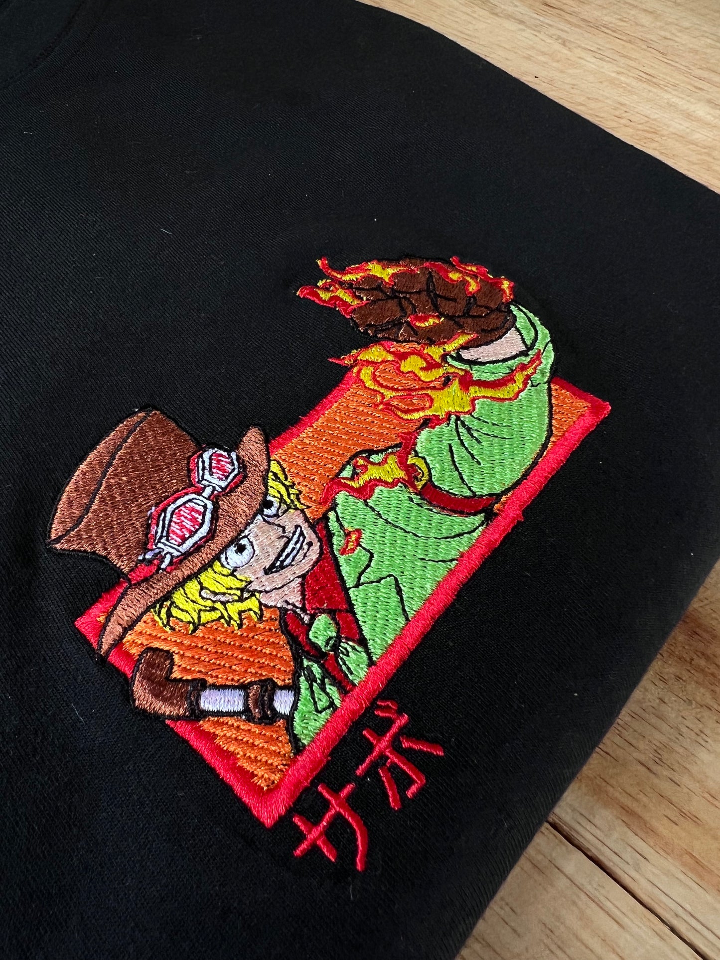 Embroidered Fire Emperor Of The Sea Sabo T-shirt Unisex