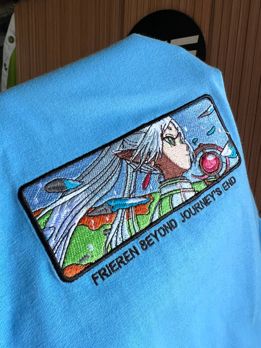 Embroidered and DTF Print Frieren Beyond Journeys End T-shirt anime