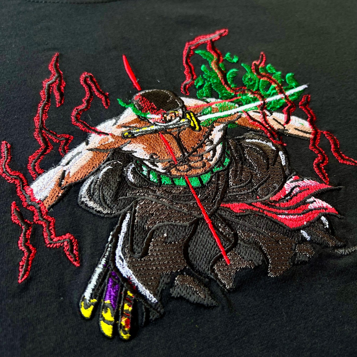 Embroidered and DTF Print Zorro Wano T-shirt anime