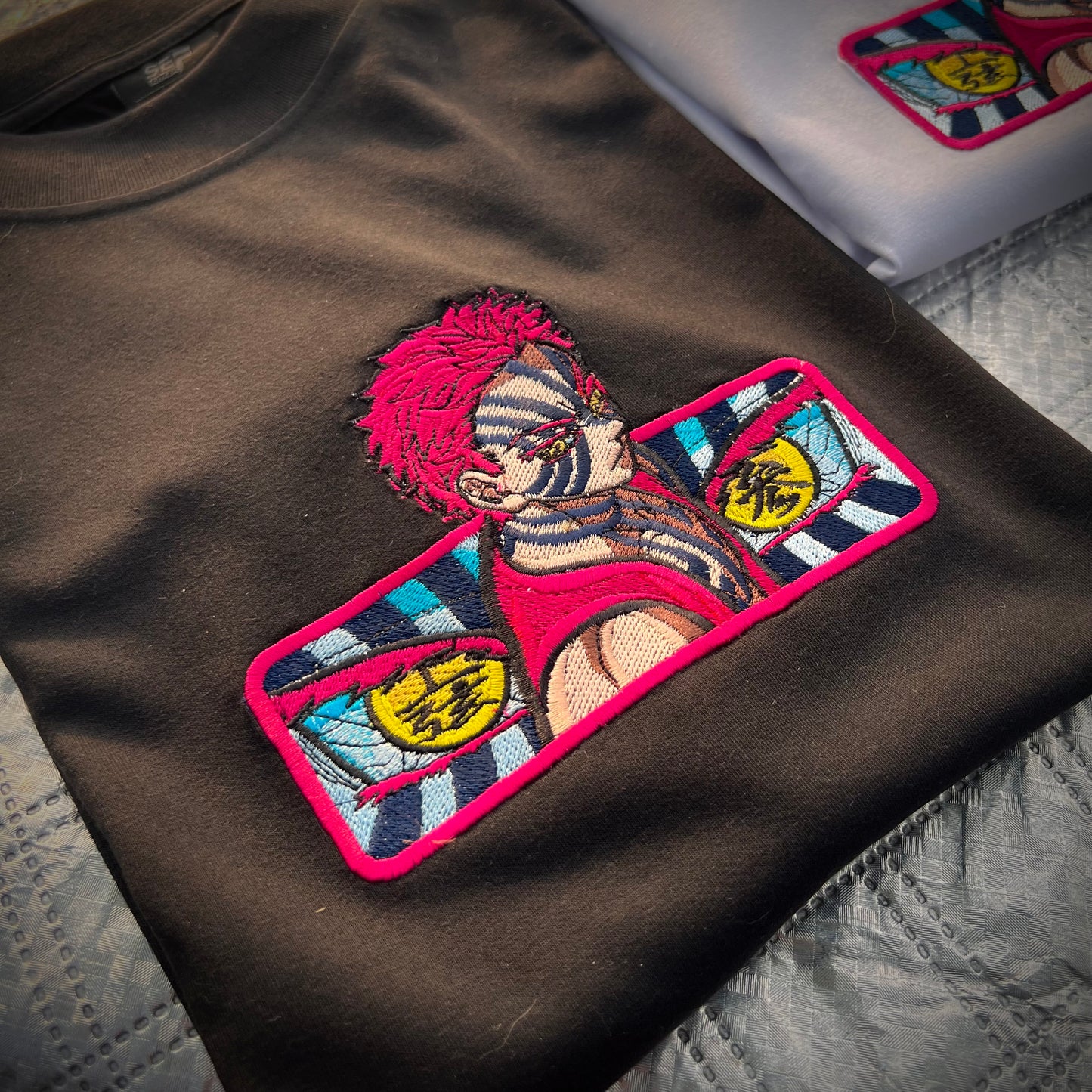 Embroidered Akaza Of Demon Slayer T-shirt