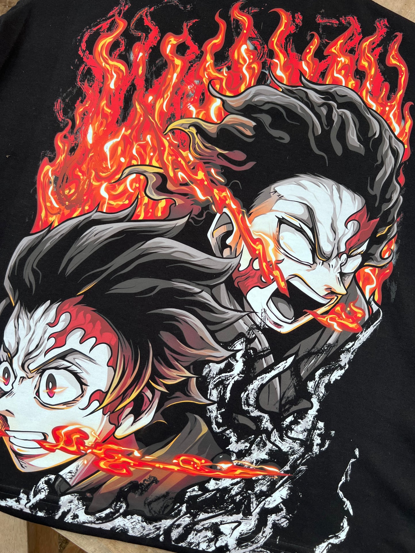 Embroidered Front Tanjiro Demon Slayer Dtf Back Print T-shirt anime