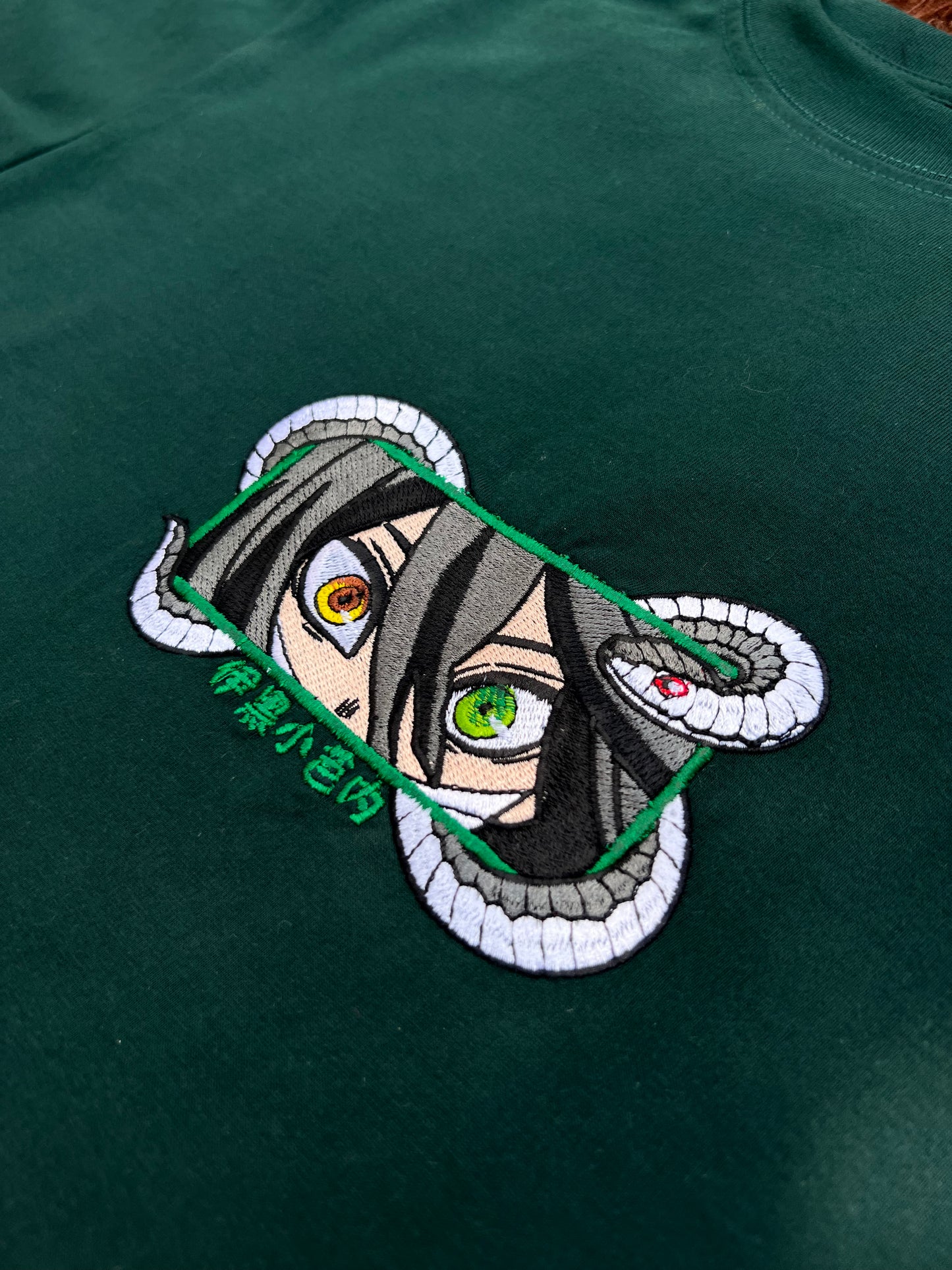Embroidered and DTF Print OBANAI SERPENT HASHIRA T-shirt anime