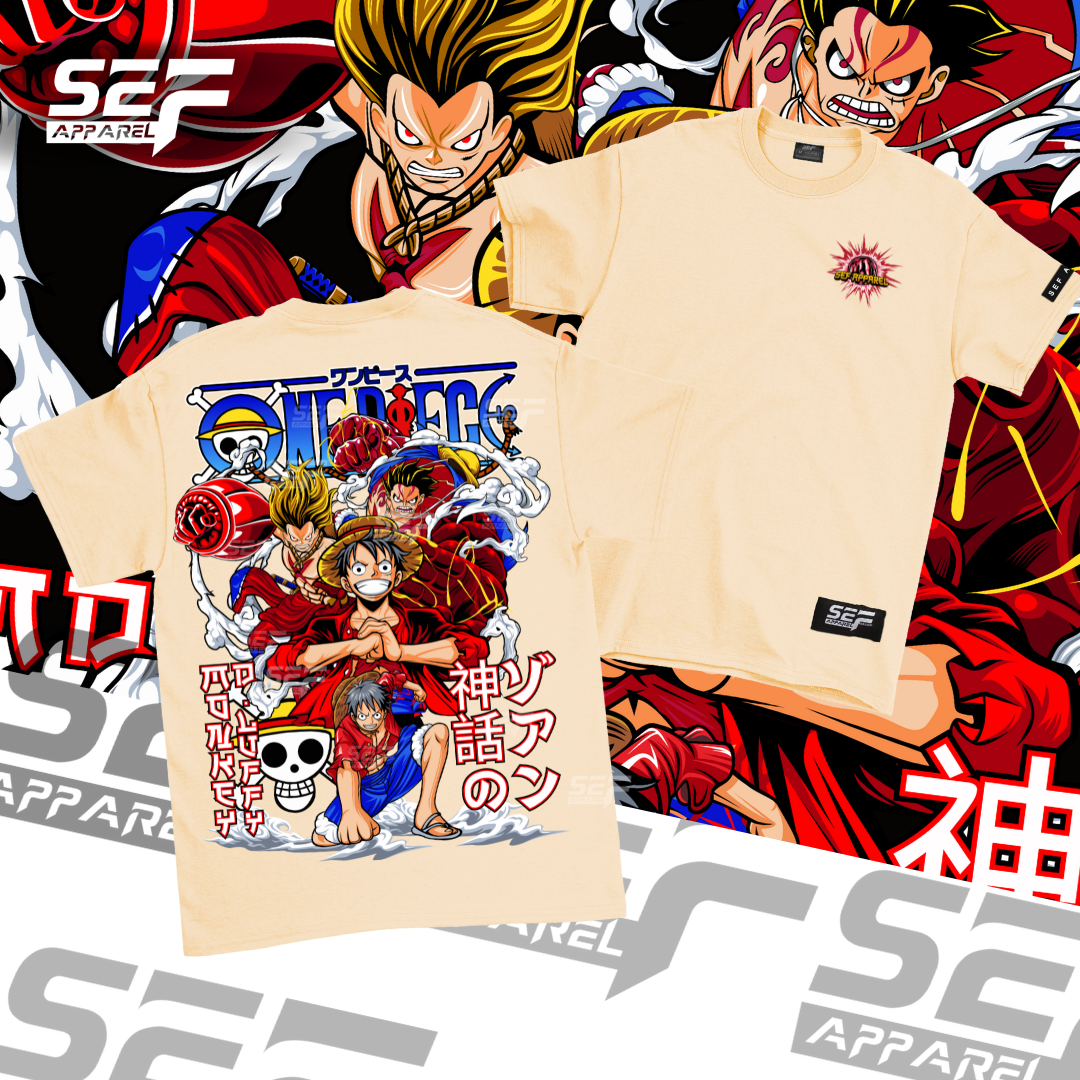 SEF Apparel Anime T-shirt One Piece Luffy Gears