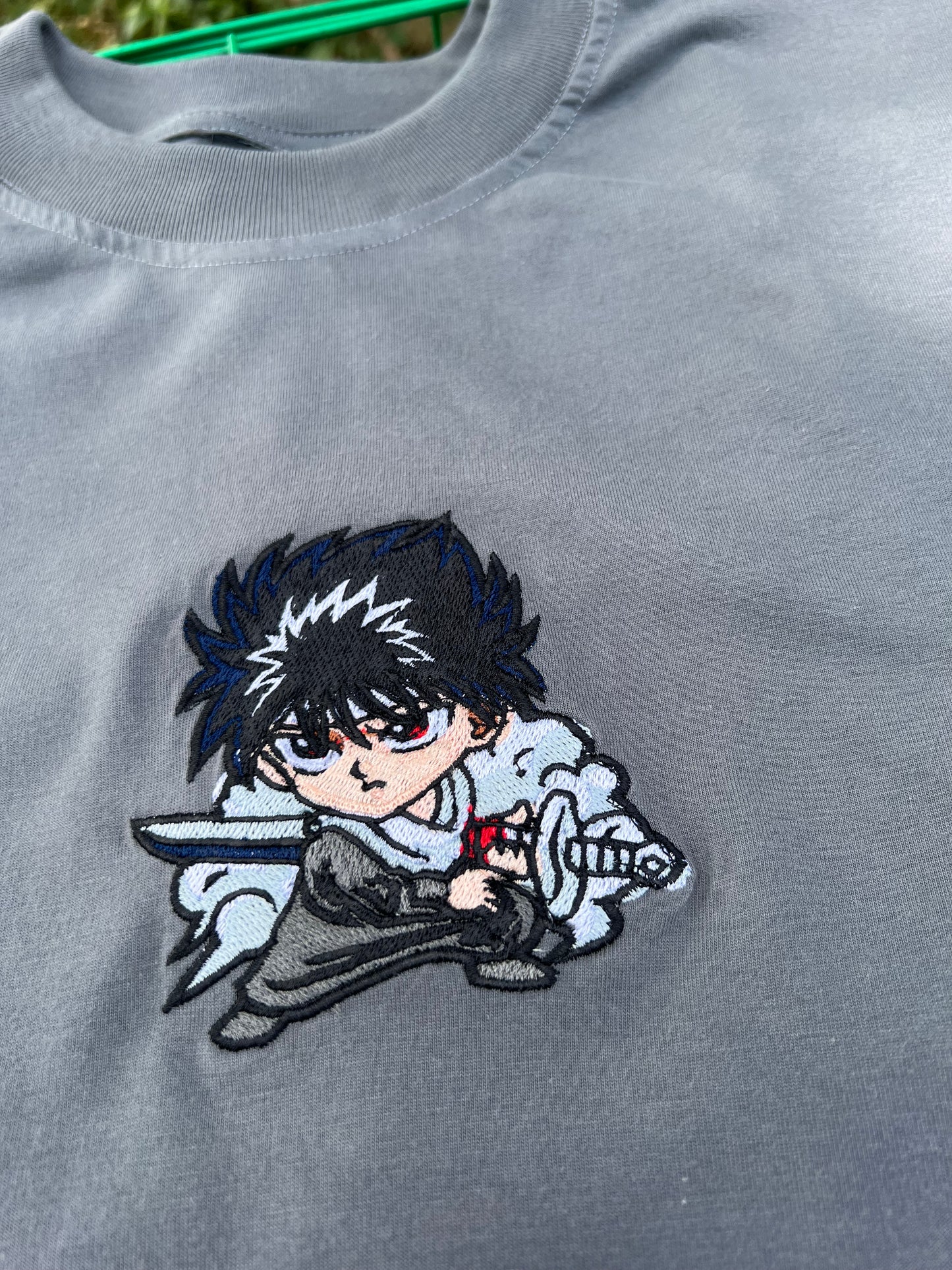 Embroidered and DTF Print Vincent Of Yuyu Hakusho Ghost Fighter T-shirt anime