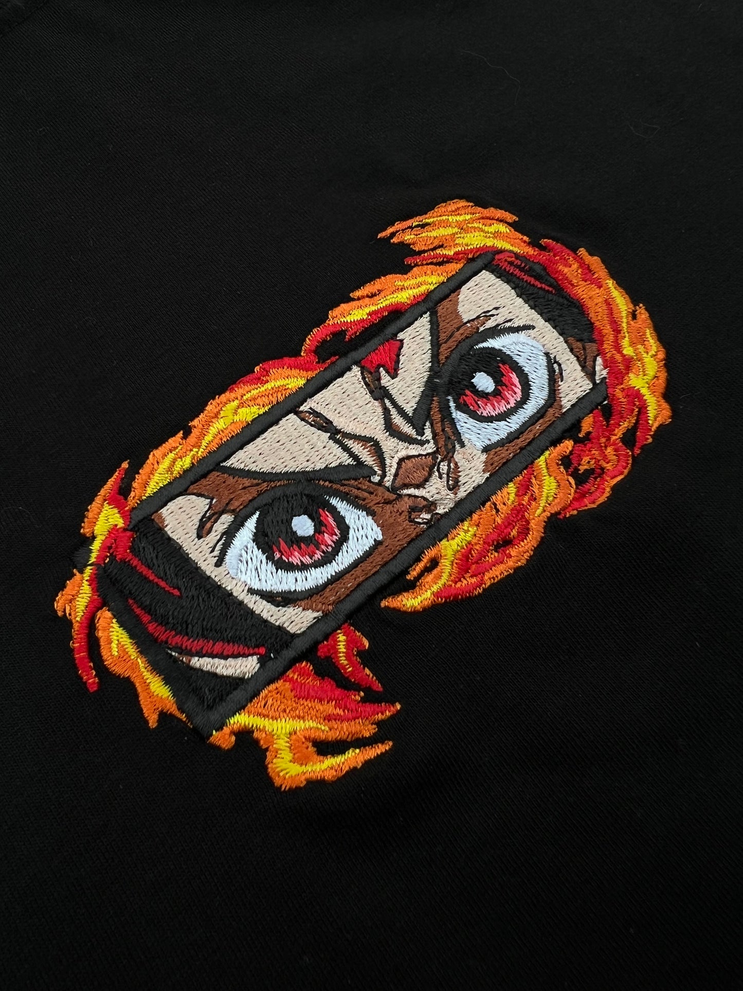 Embroidered Front Tanjiro Demon Slayer Dtf Back Print T-shirt anime