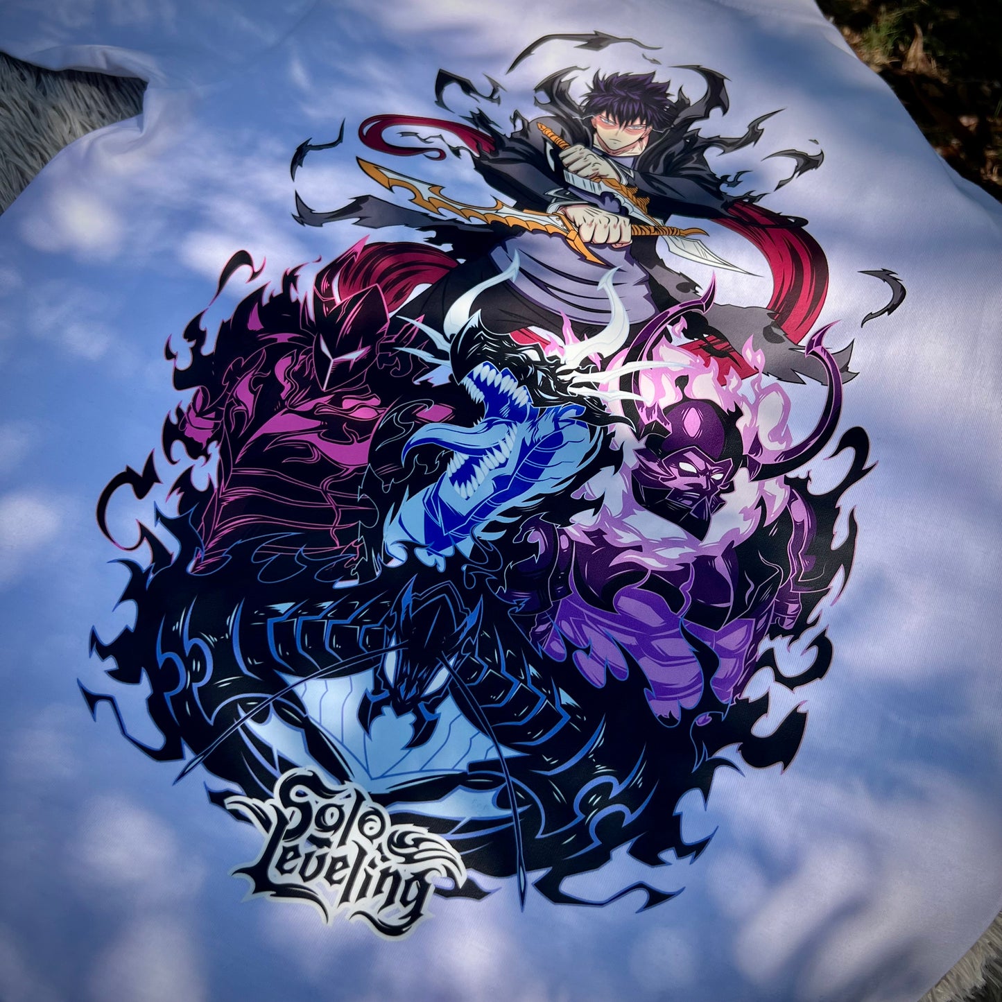 Embroidered Sung Jin Woo of Solo Leveling T-shirt