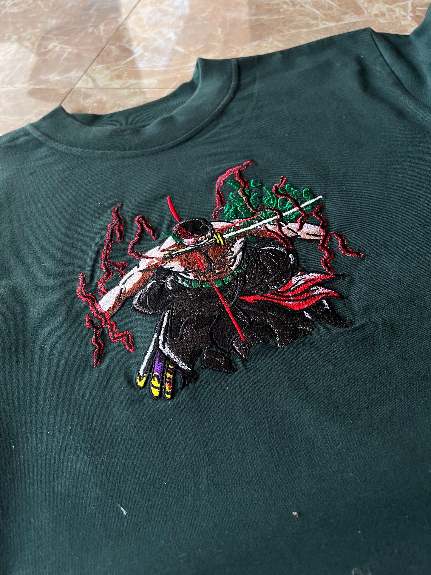 Embroidered and DTF Print Zorro Wano T-shirt anime