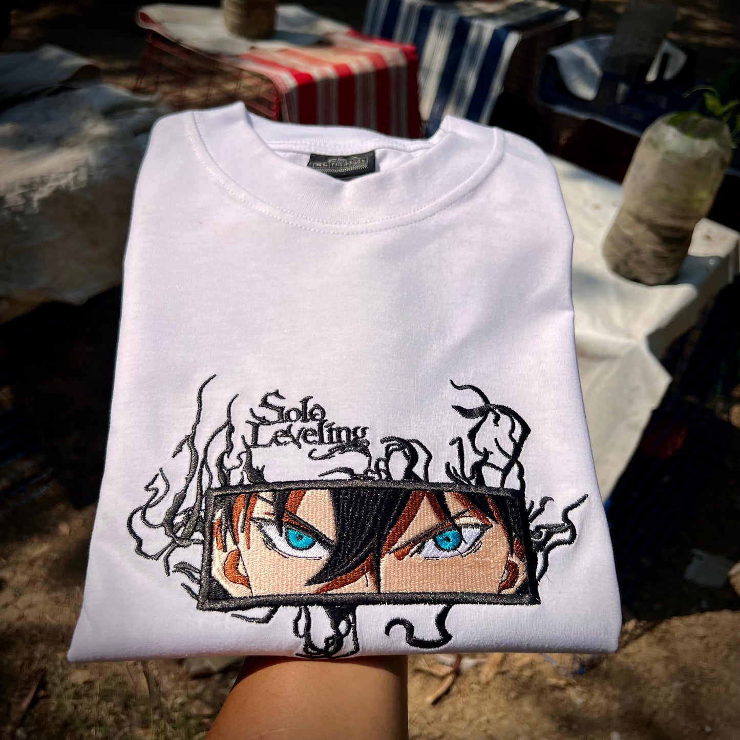 Embroidered Sung Jin Woo of Solo Leveling T-shirt