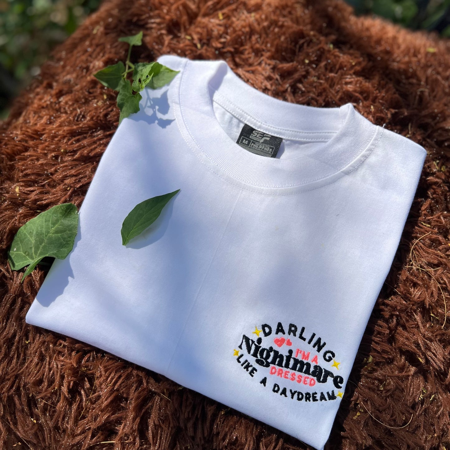 Embroidered Minimalist Darling im a nightmare dress like a day dream by Sef Apparel T-shirt