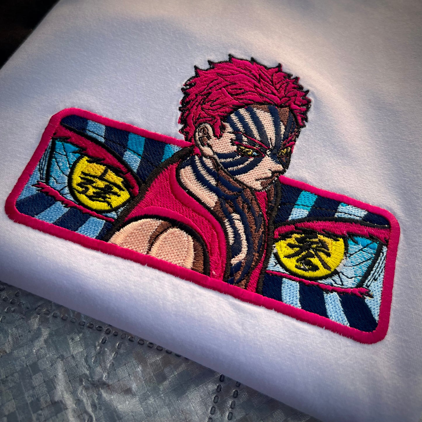 Embroidered Akaza Of Demon Slayer T-shirt