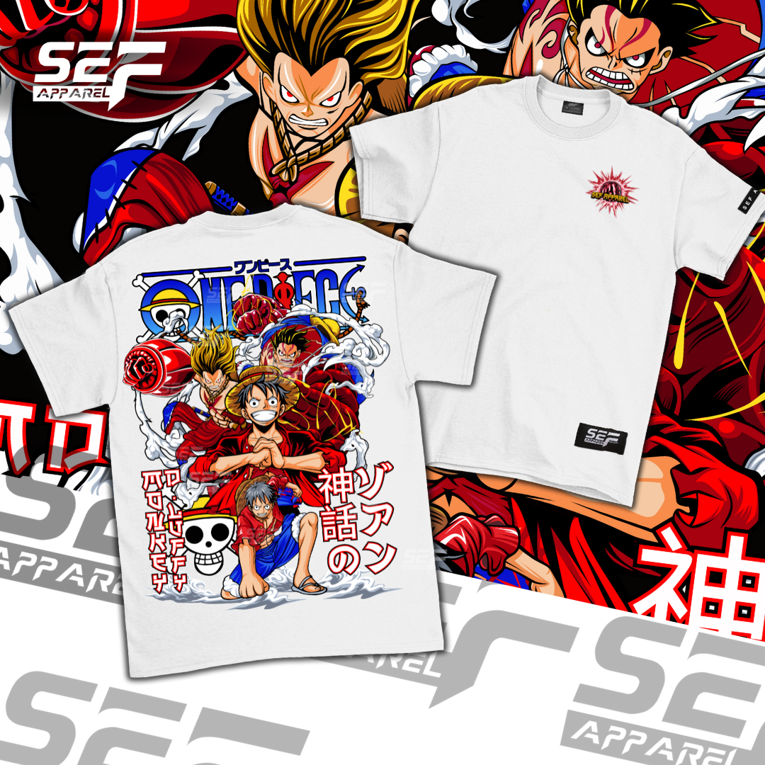 SEF Apparel Anime T-shirt One Piece Luffy Gears