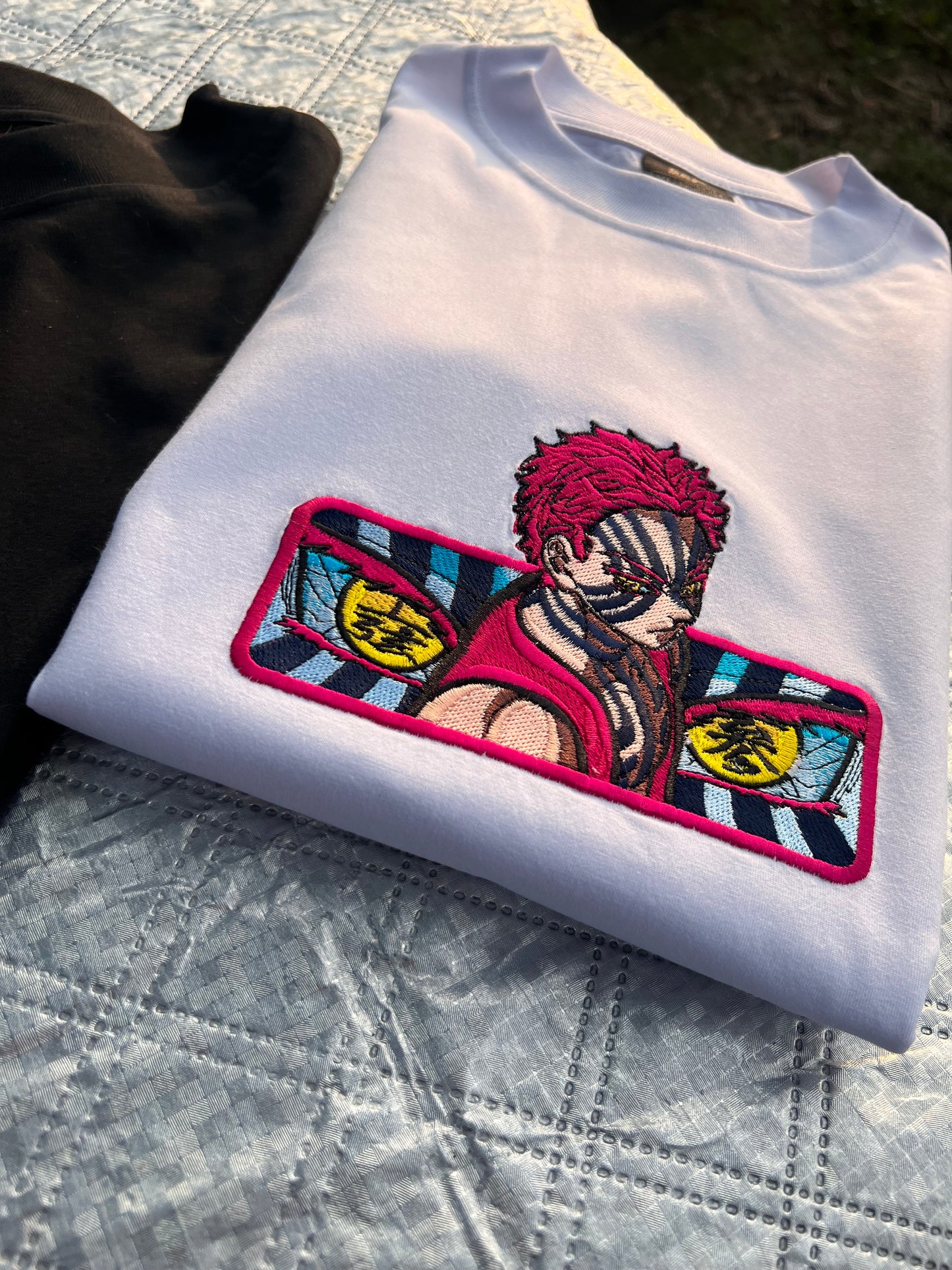 Embroidered Akaza Of Demon Slayer T-shirt