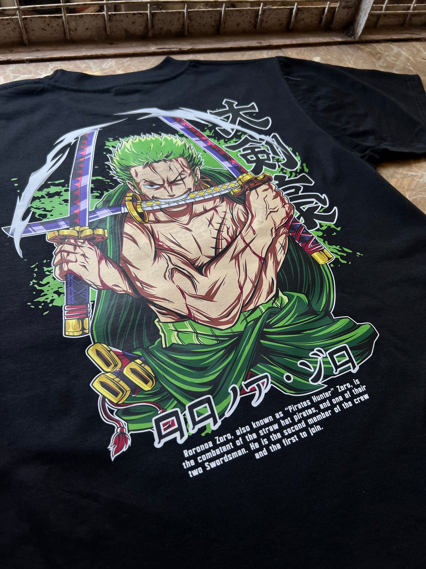 Embroidered and DTF Print Zorro Wano T-shirt anime
