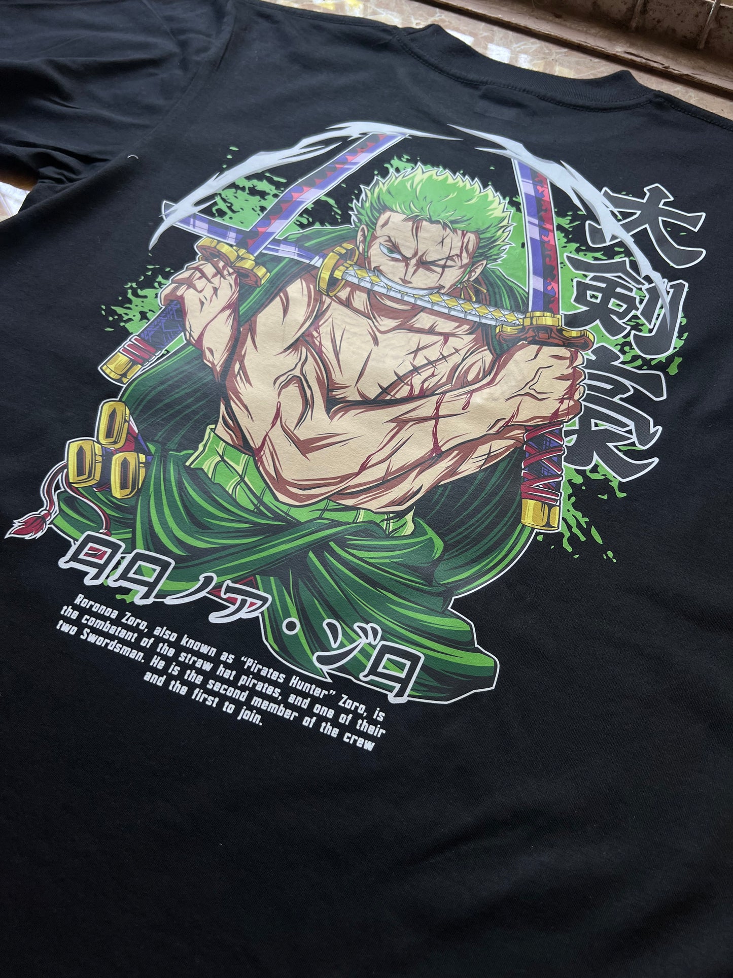 Embroidered and DTF Print Zorro Wano T-shirt anime