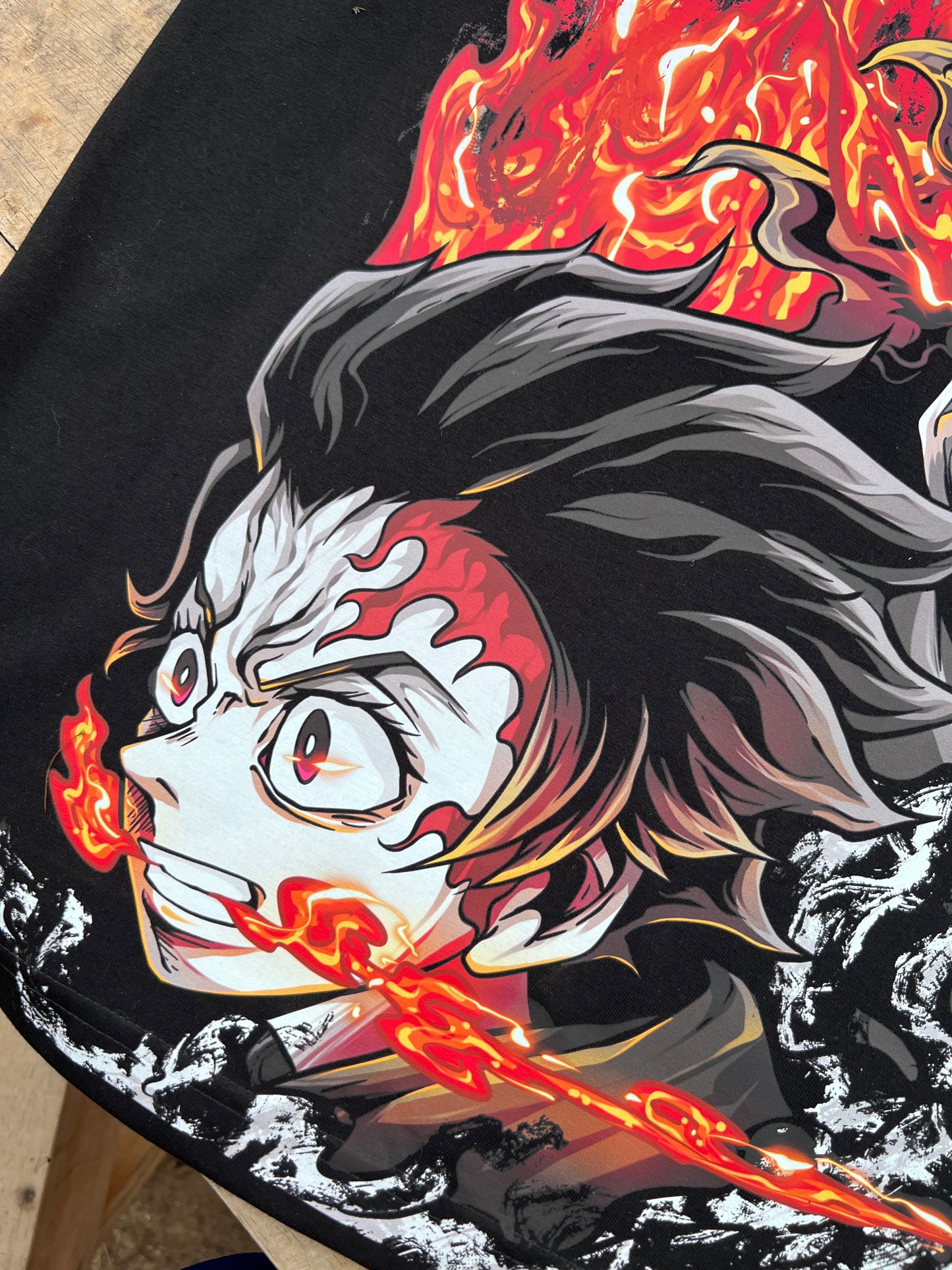 Embroidered Front Tanjiro Demon Slayer Dtf Back Print T-shirt anime