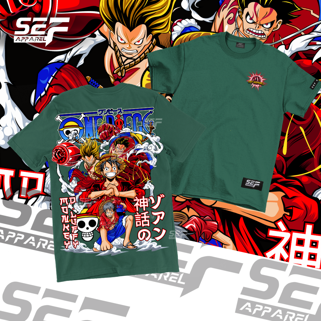 SEF Apparel Anime T-shirt One Piece Luffy Gears