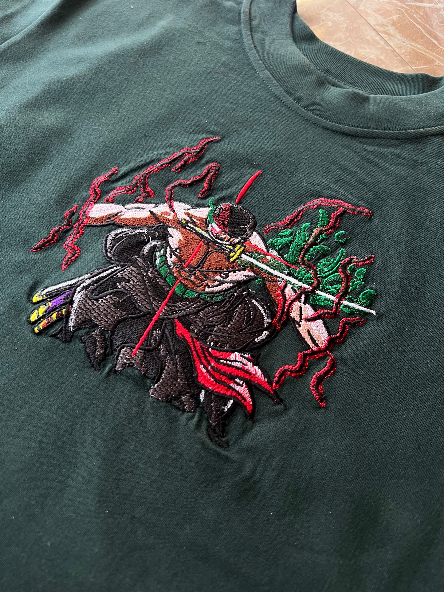 Embroidered and DTF Print Zorro Wano T-shirt anime