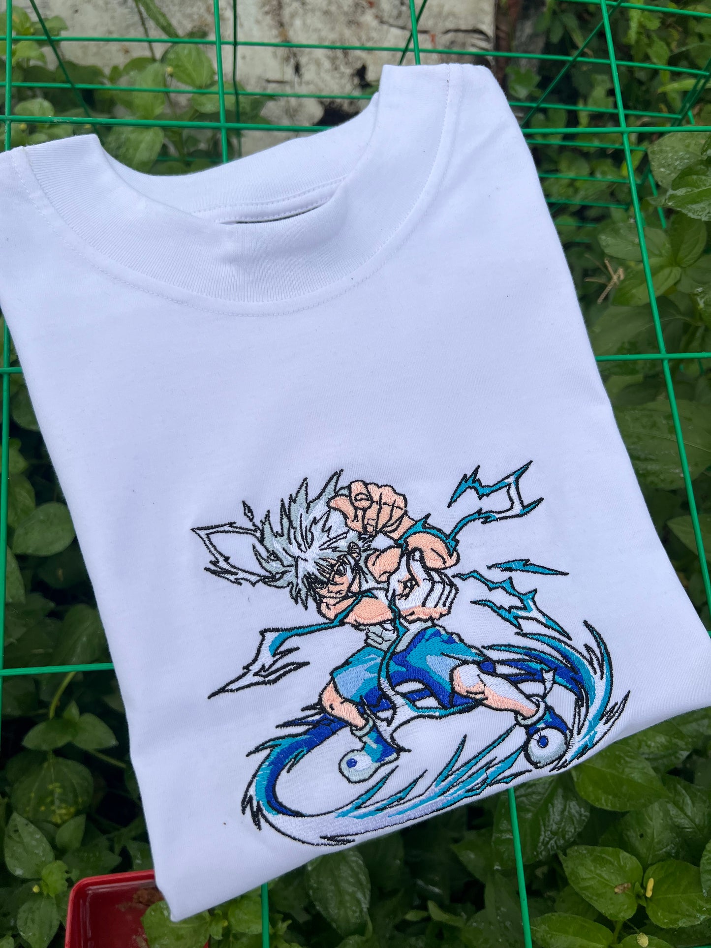 Embroidered and DTF Print God Speed Killua T-shirt anime