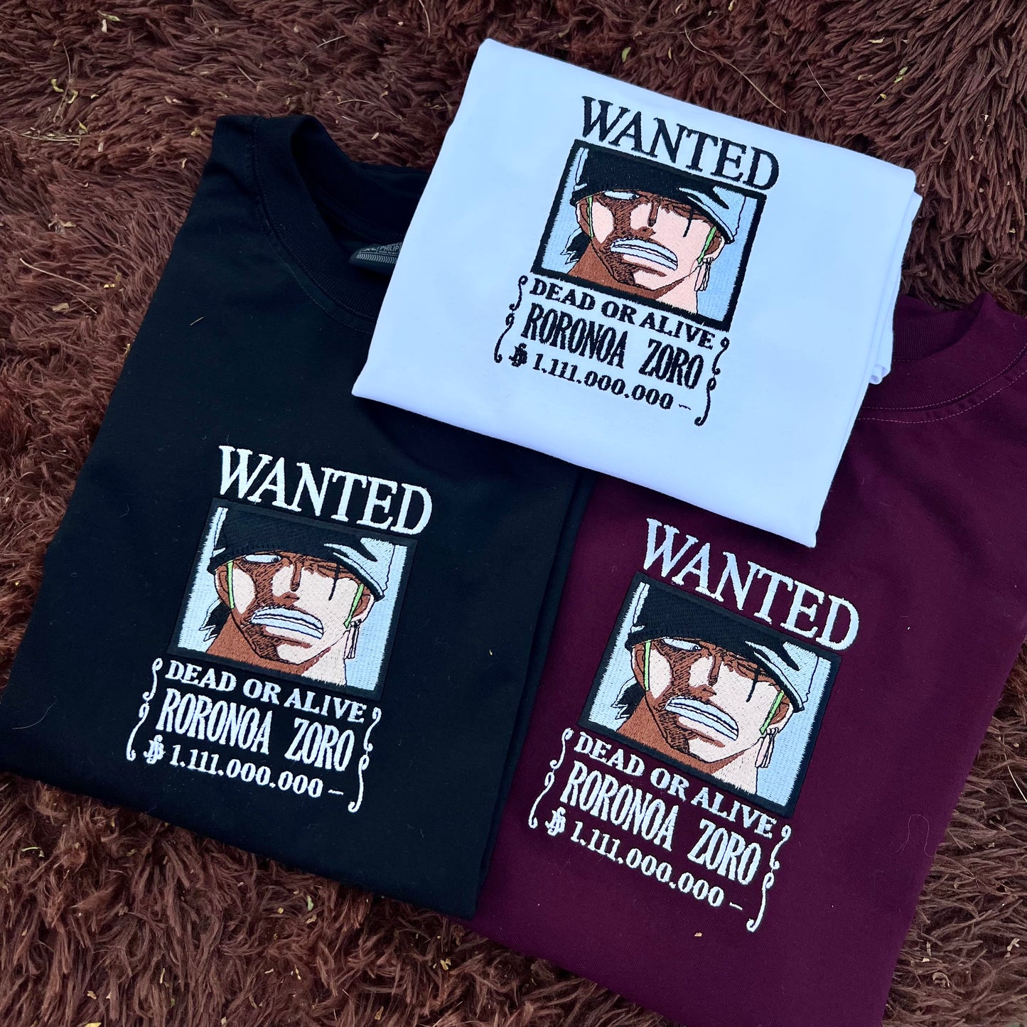 Embroidered Print Anime Roronoa Zorro Wanted Poster