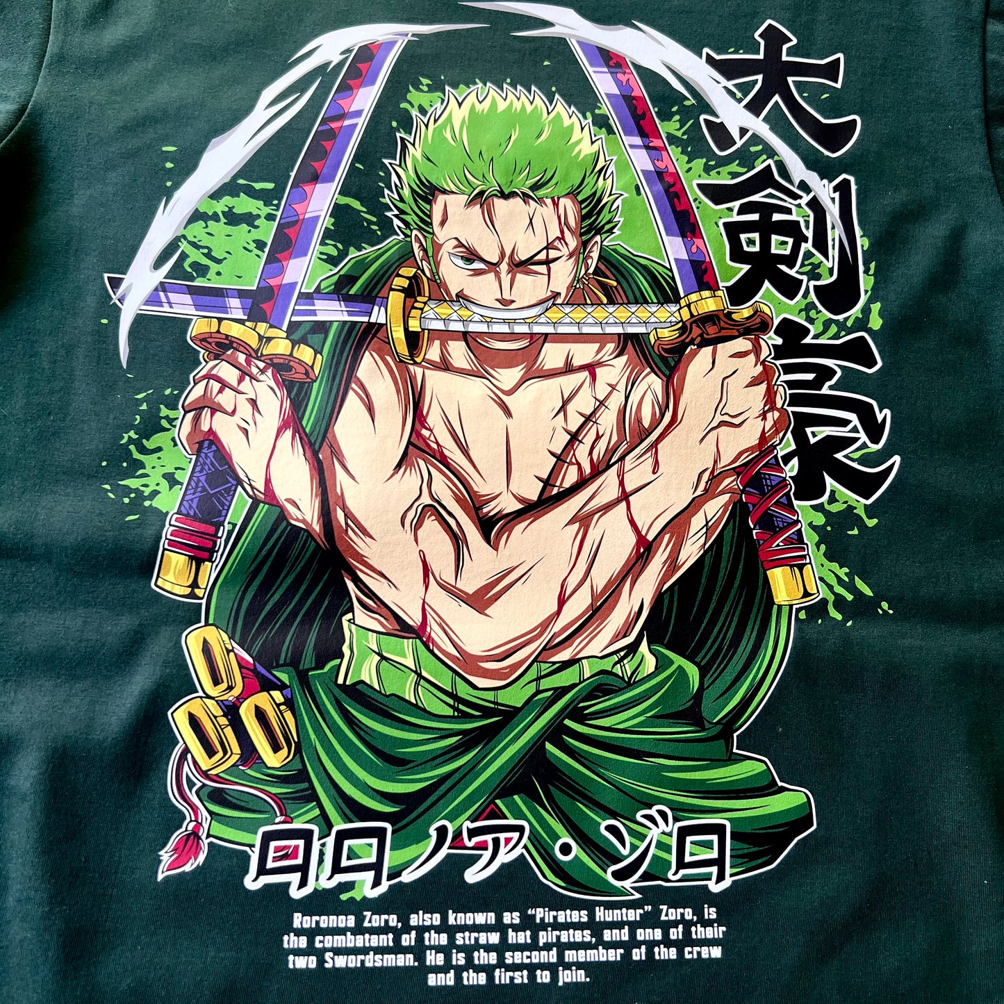 Embroidered and DTF Print Zorro Wano T-shirt anime