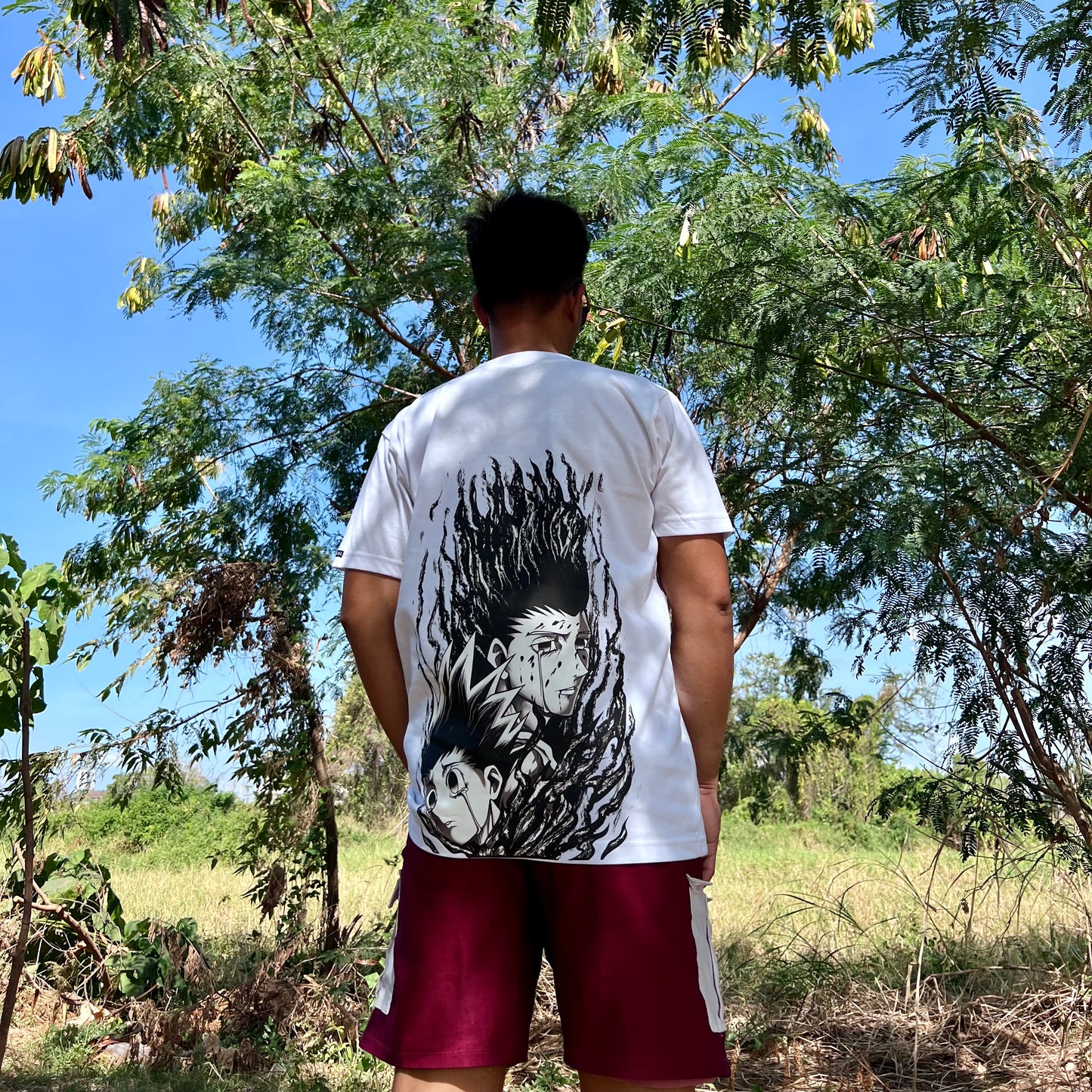 Embroidered and DTF Print Gon Freecs of Hunter X Hunter HXH T-shirt anime