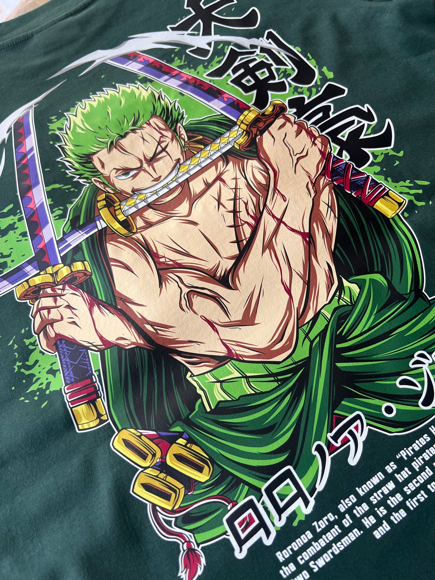 Embroidered and DTF Print Zorro Wano T-shirt anime