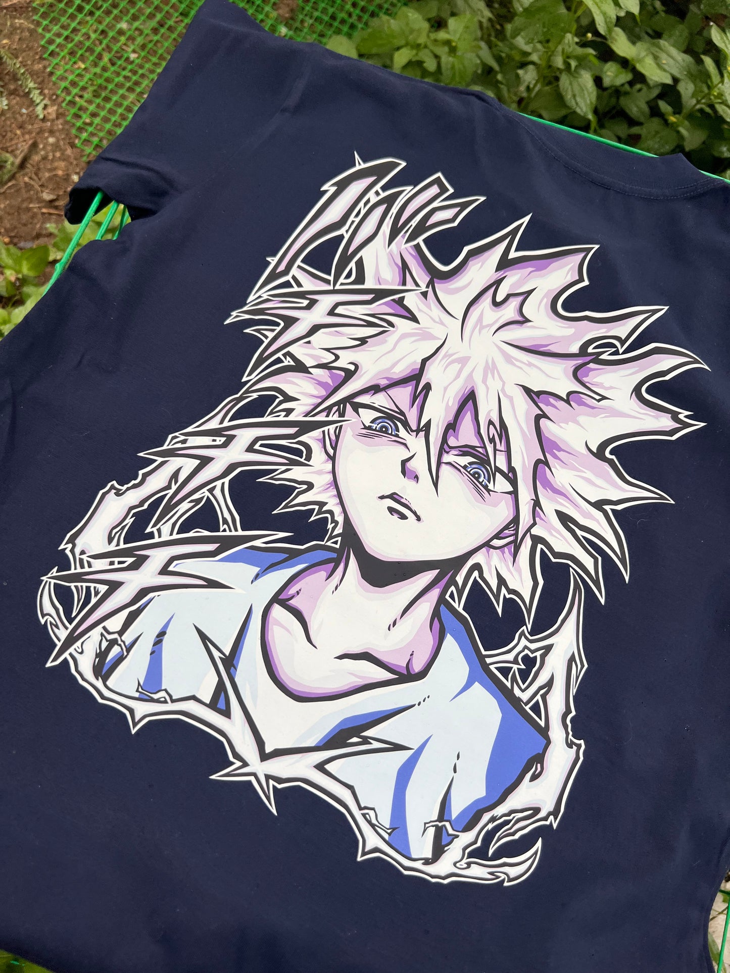 Embroidered and DTF Print God Speed Killua T-shirt anime