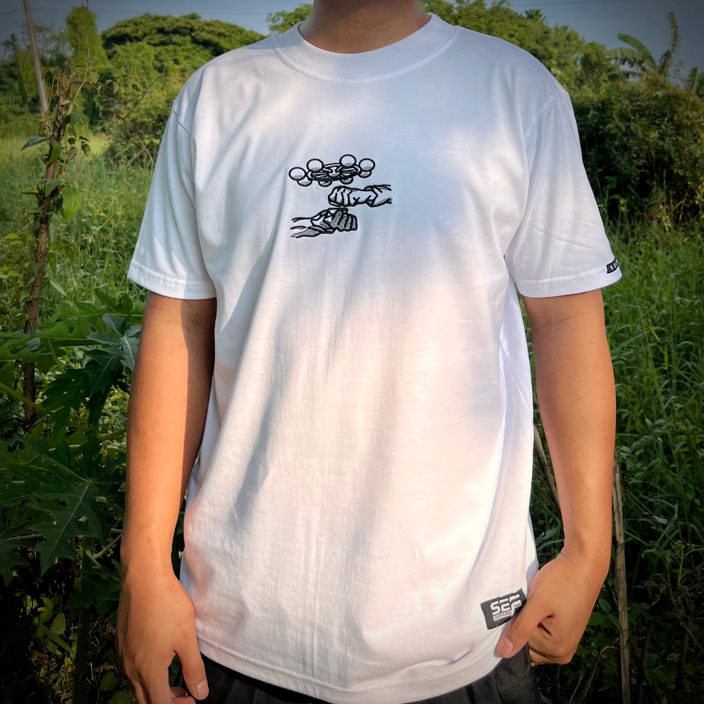 Embroidered and DTF Print Mahoraga x Megumi T-shirt anime