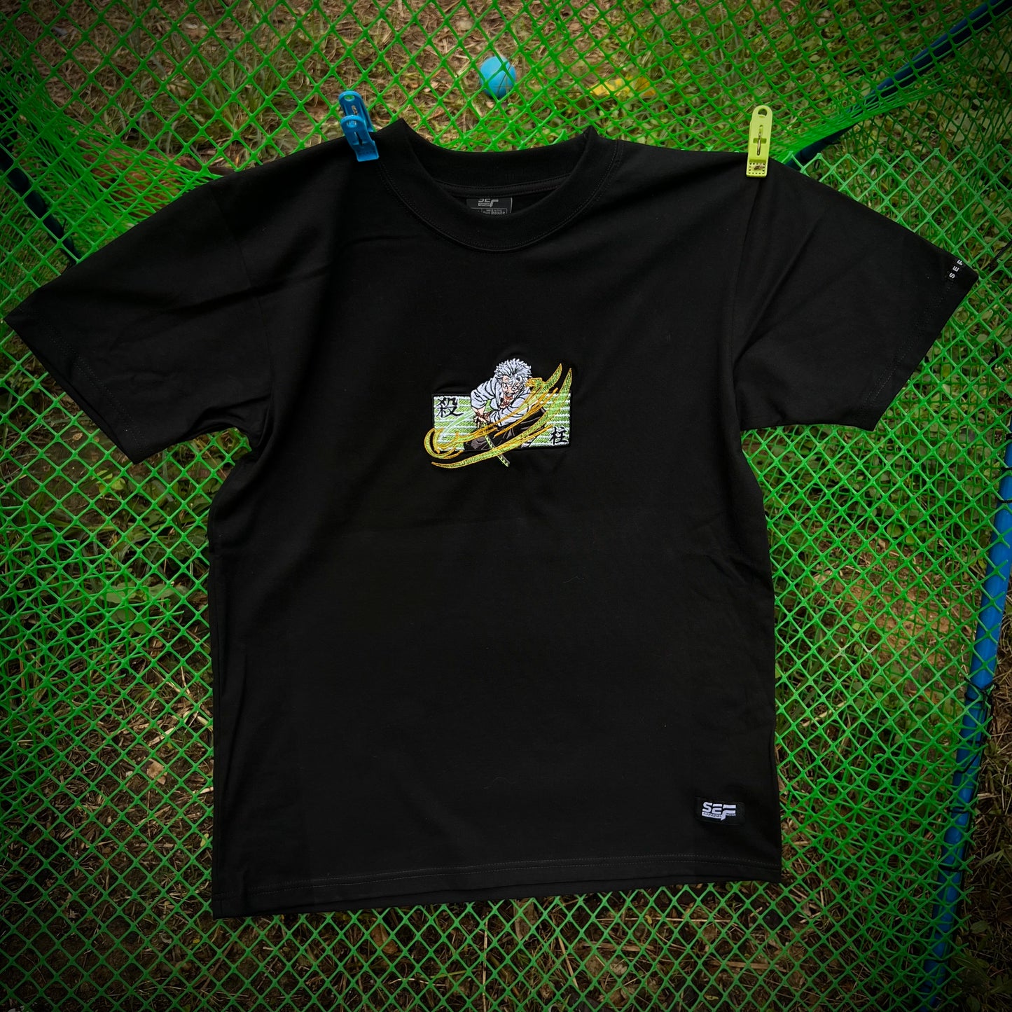 Embroidered and DTF Print The Wind Hashira Sanemi of Demon Slayer T-shirt anime