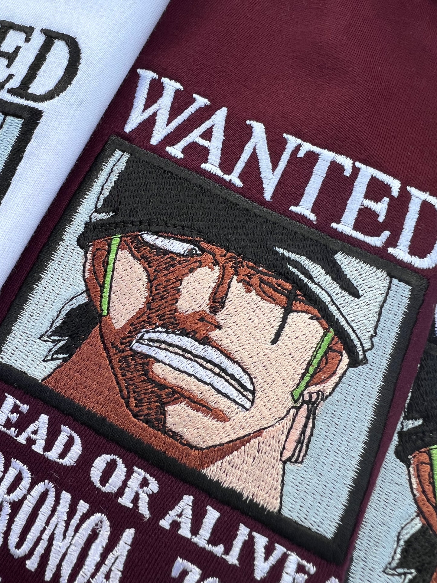 Embroidered Print Anime Roronoa Zorro Wanted Poster