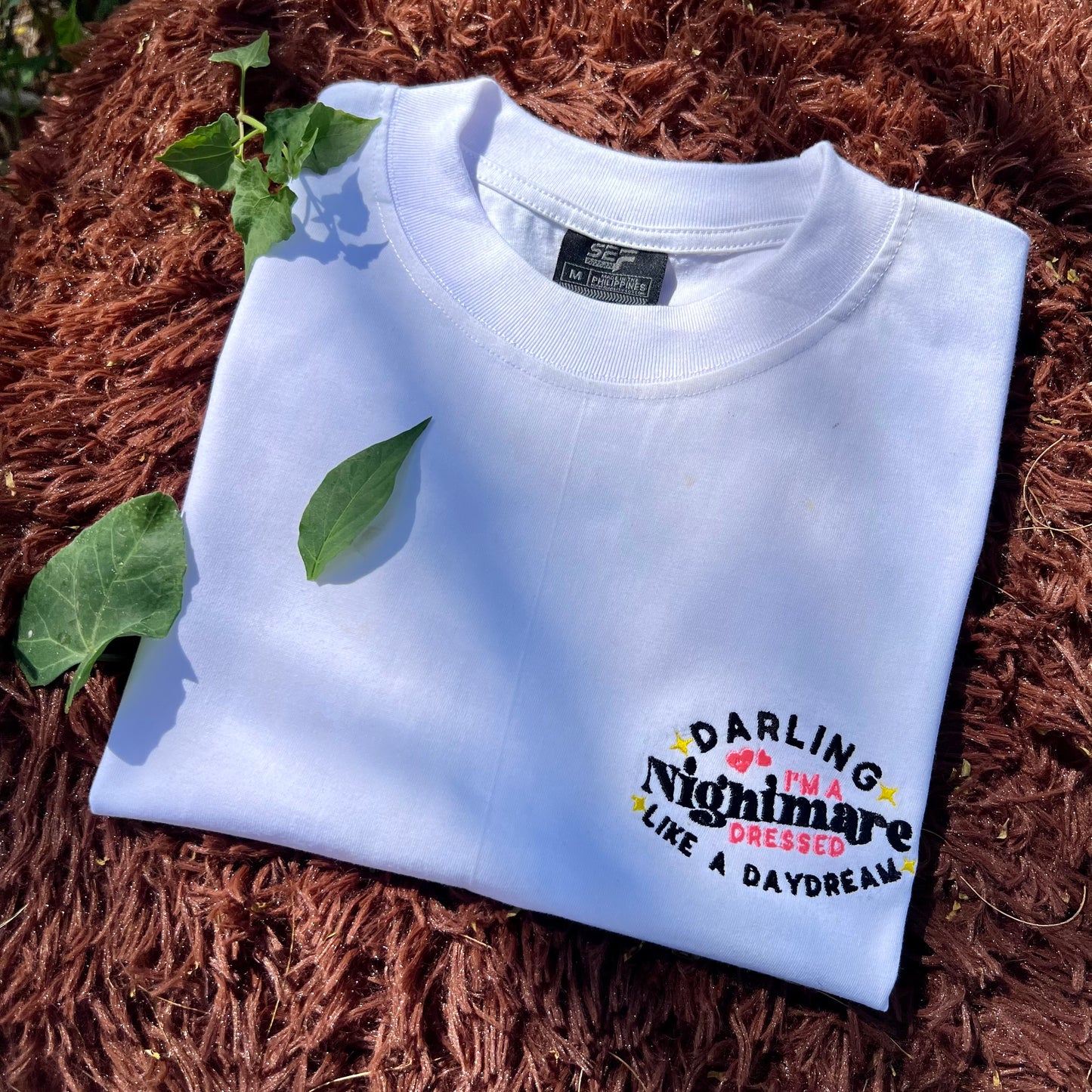 Embroidered Minimalist Darling im a nightmare dress like a day dream by Sef Apparel T-shirt