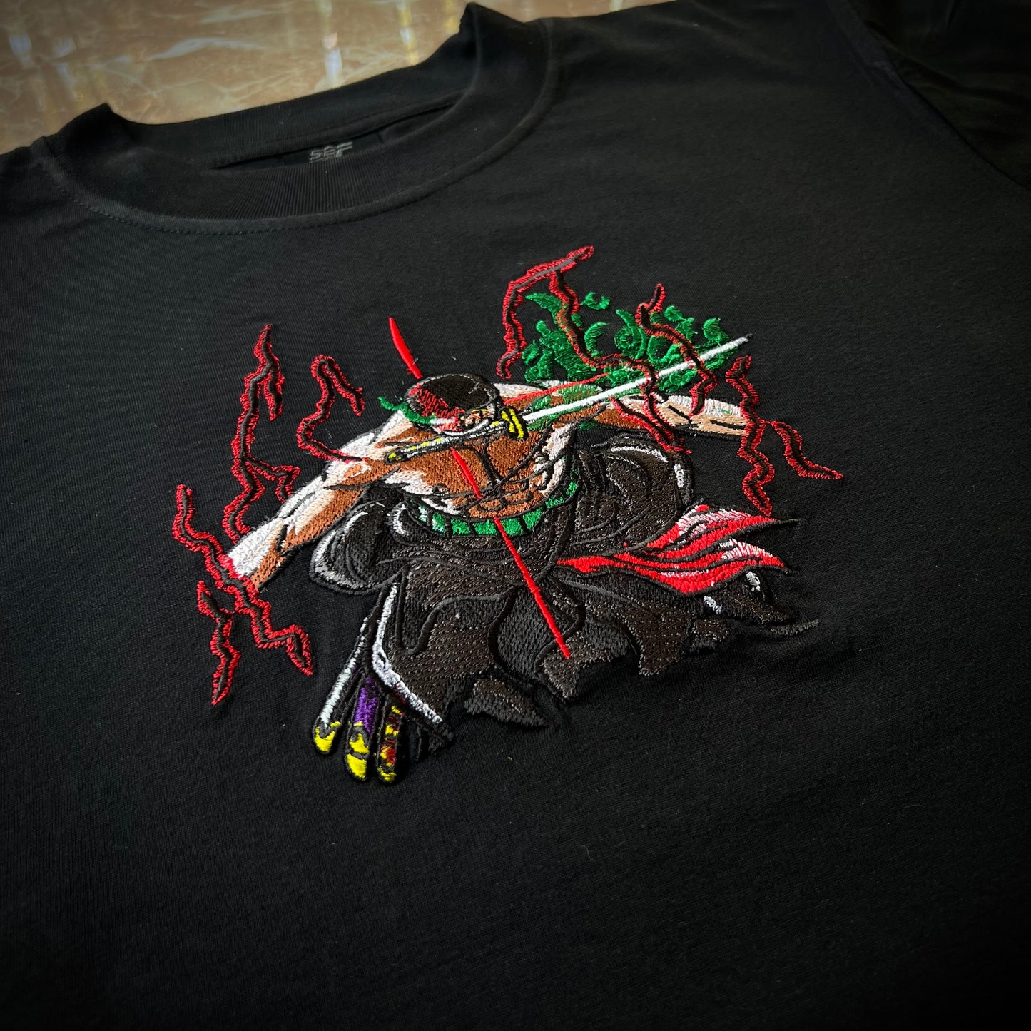 Embroidered and DTF Print Zorro Wano T-shirt anime