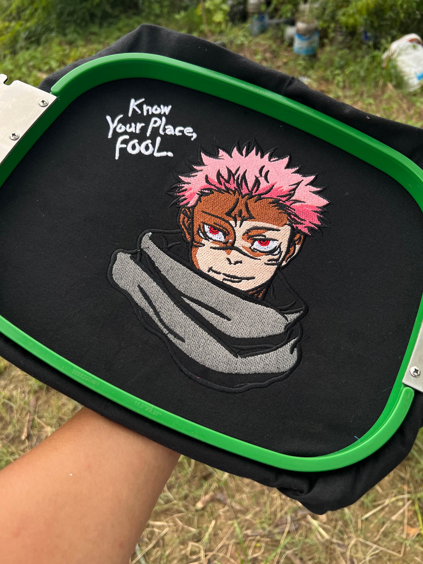 Embroidered Sukuna Know your place fool T-Shirt Unisex