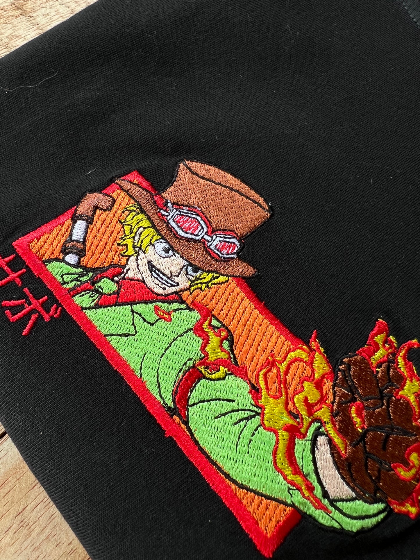 Embroidered Fire Emperor Of The Sea Sabo T-shirt Unisex