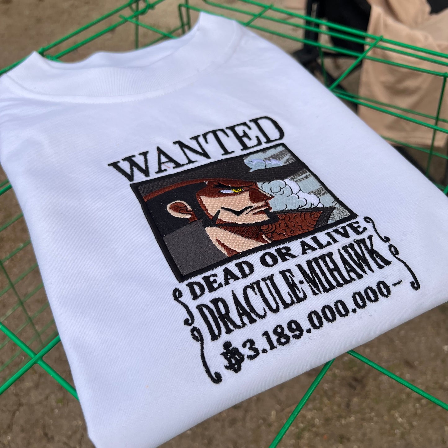 Embroidered Print Anime Mihawk Wanted Poster