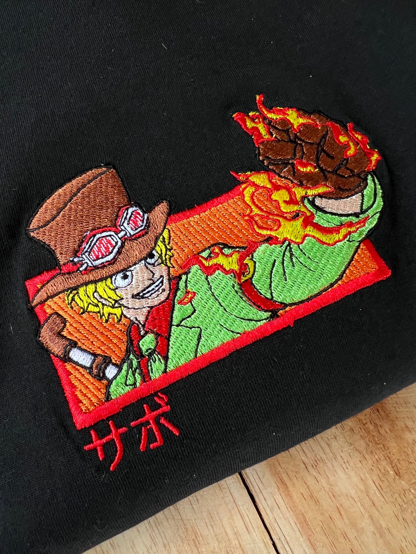 Embroidered Fire Emperor Of The Sea Sabo T-shirt Unisex