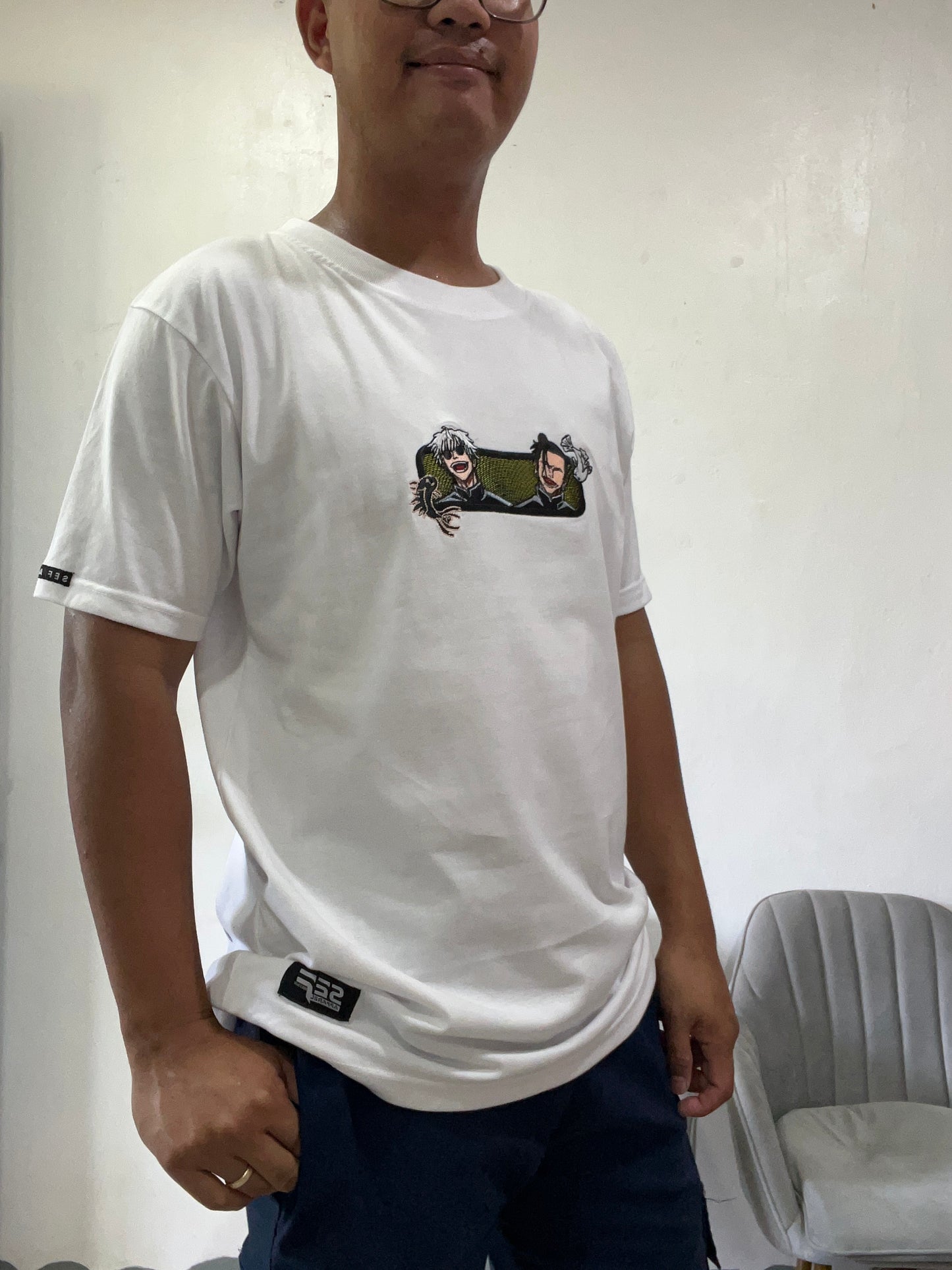Embroidered and DTF Print Gojo x Geto T-shirt anime