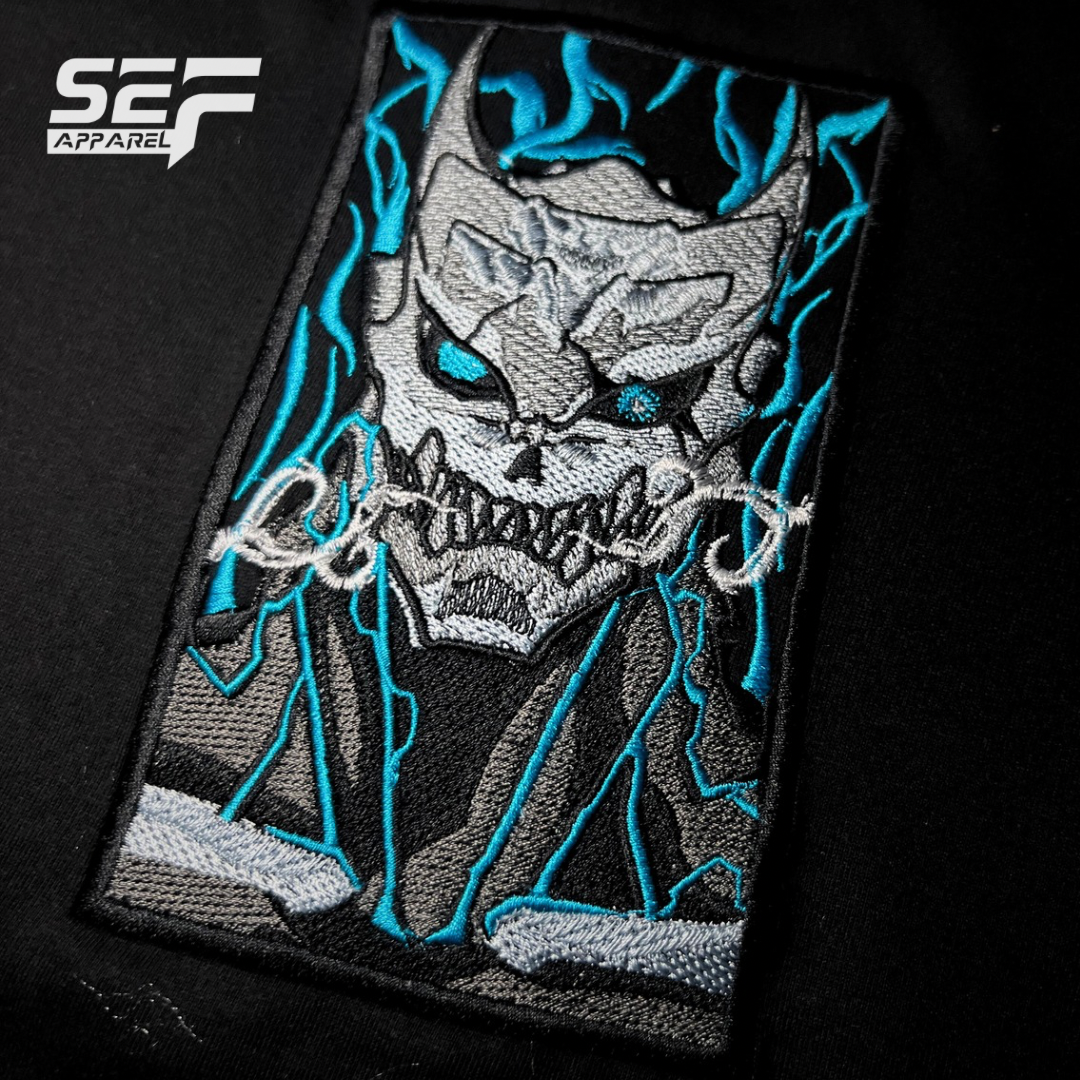 Embroidered and DTF Print Kaiju No. 8 T-shirt anime