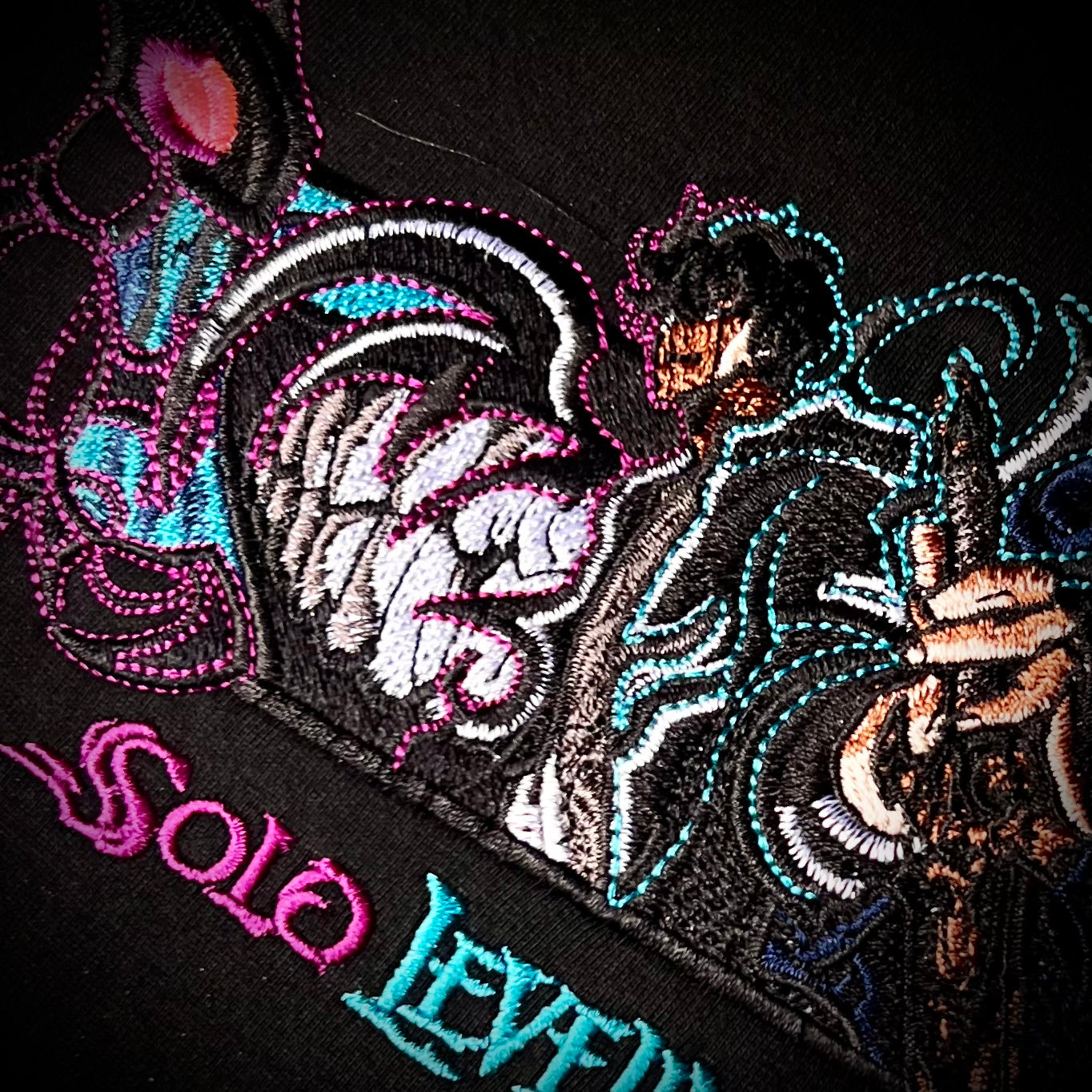 Embroidered and DTF Print Sung Jin Woo Solo Leveling T-shirt anime