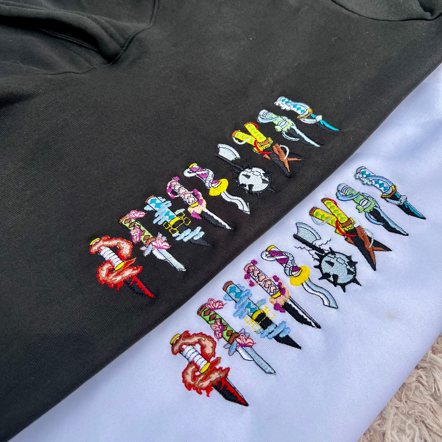 Embroidered Hoodie Hashira Swords of Demon Slayer