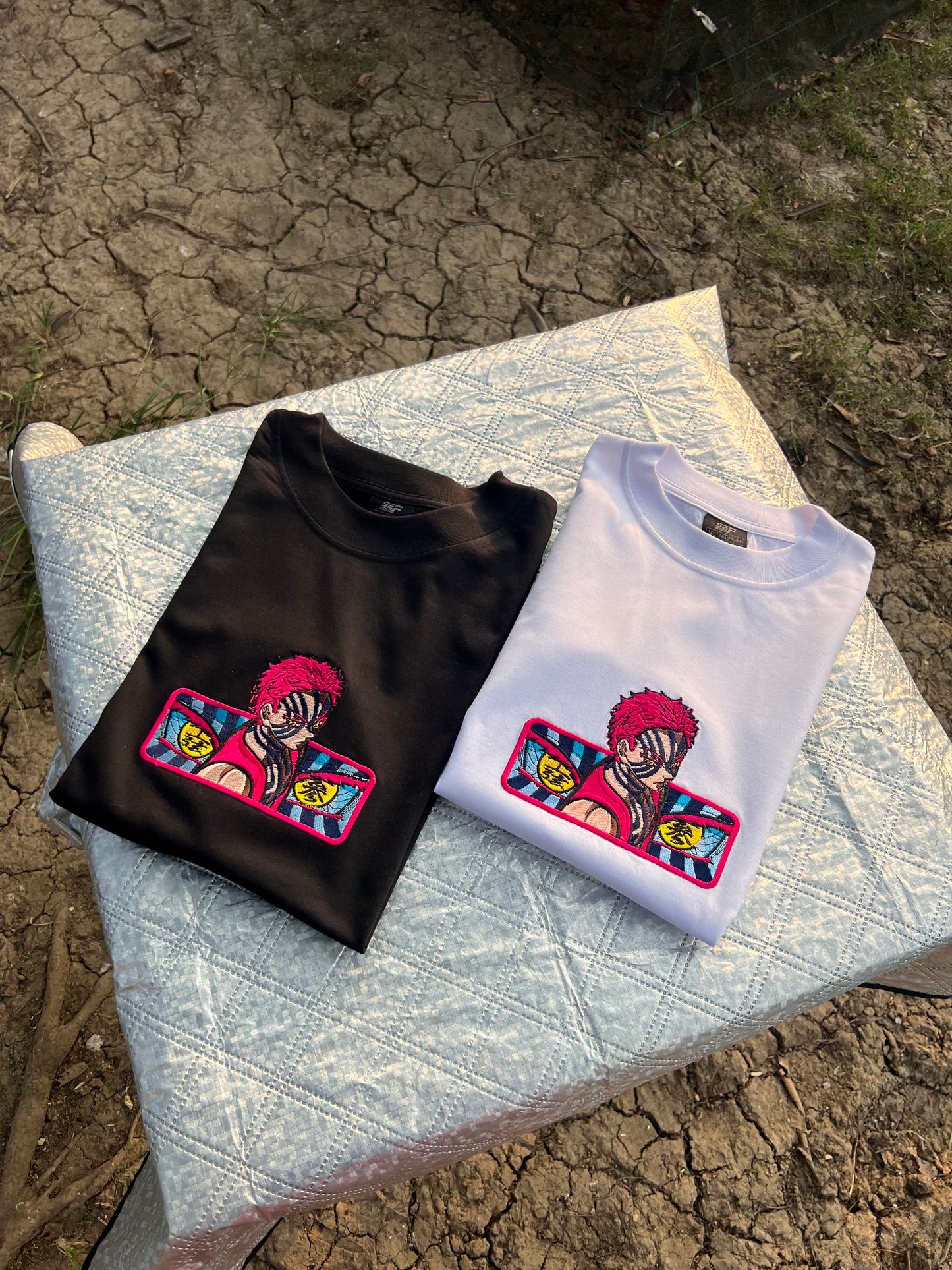 Embroidered Akaza Of Demon Slayer T-shirt