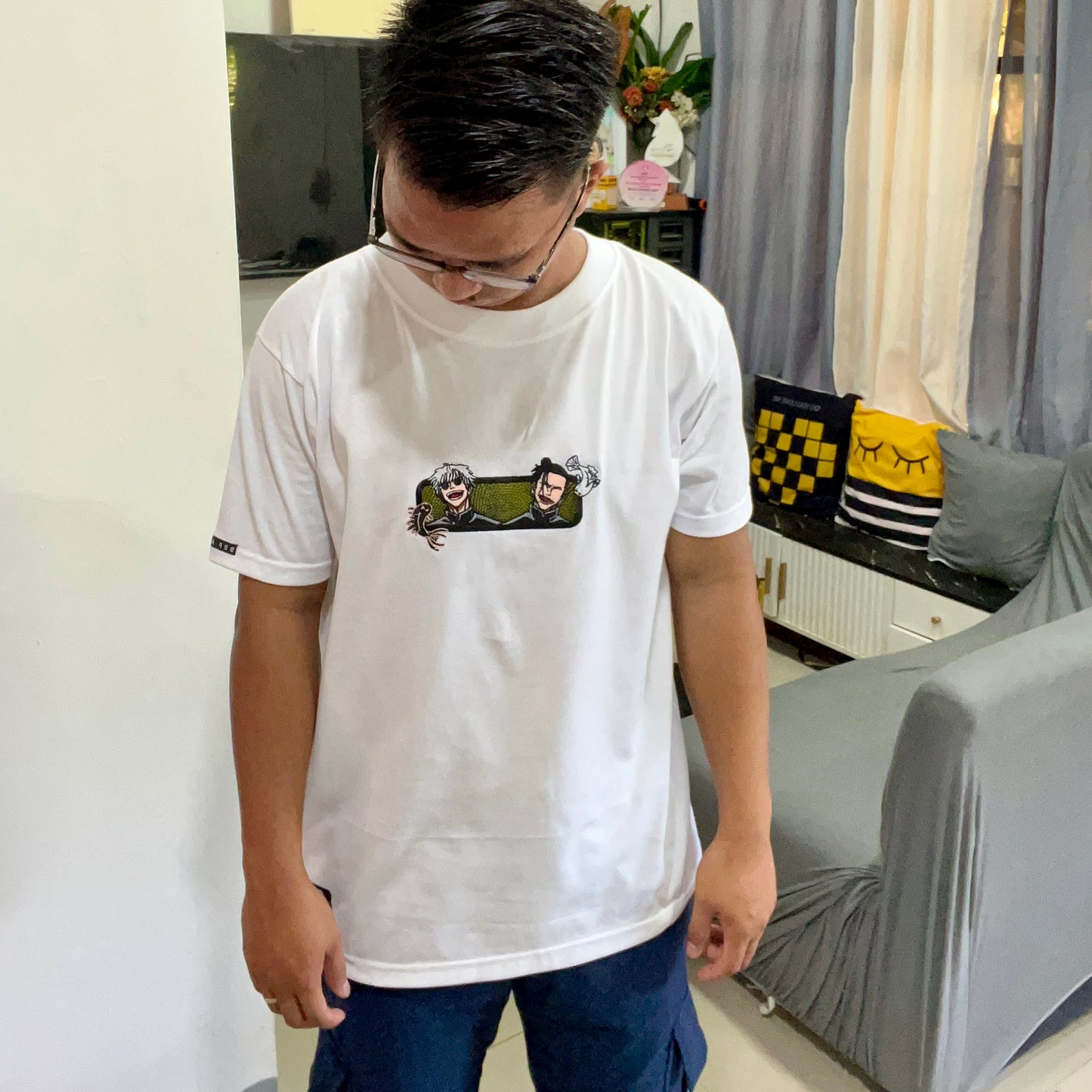 Embroidered and DTF Print Gojo x Geto T-shirt anime