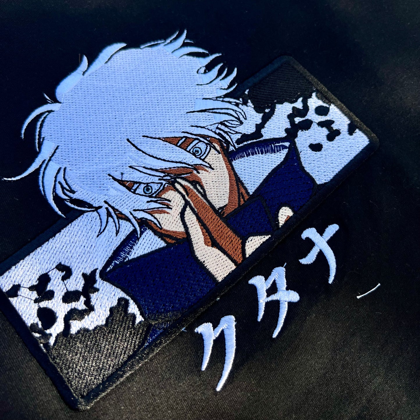 Embroidered and DTF Print Gojo Saturo T-shirt anime