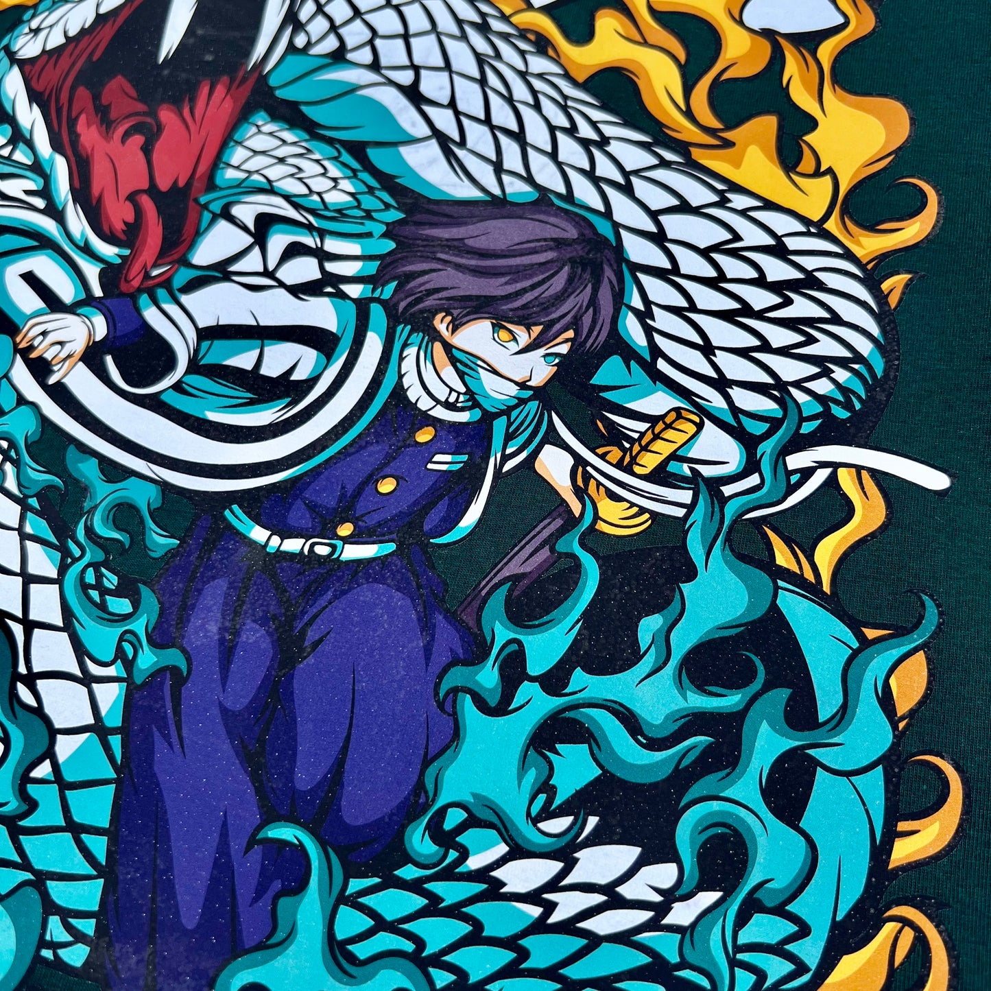 Embroidered and DTF Print OBANAI SERPENT HASHIRA T-shirt anime