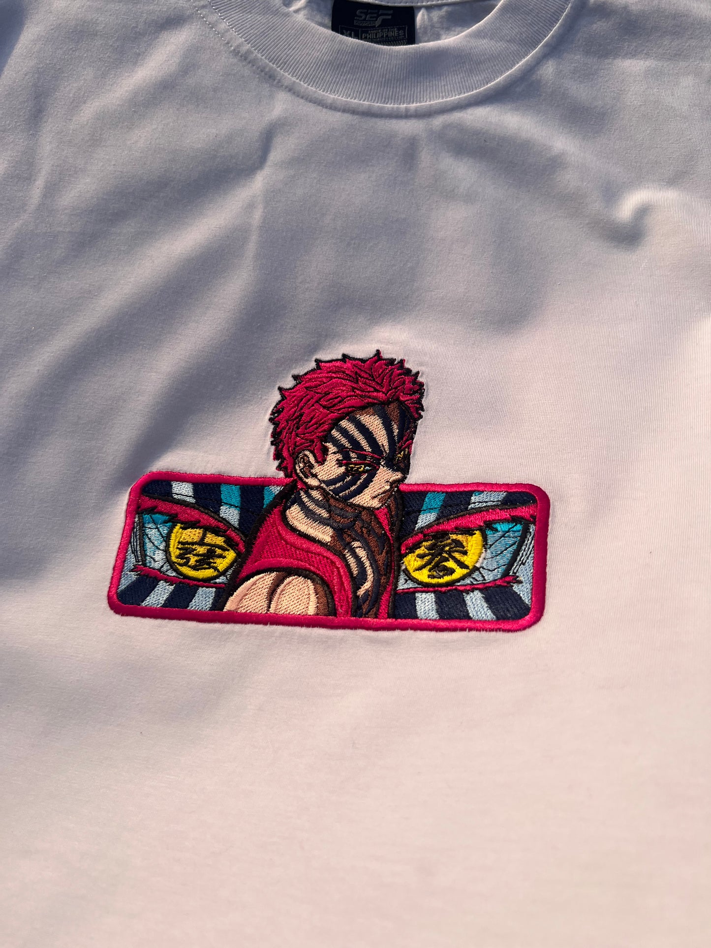 Embroidered Akaza Of Demon Slayer T-shirt