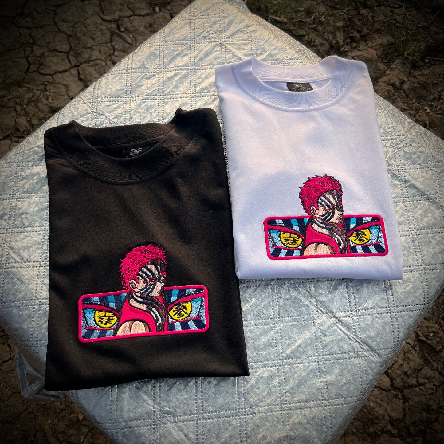 Embroidered Akaza Of Demon Slayer T-shirt