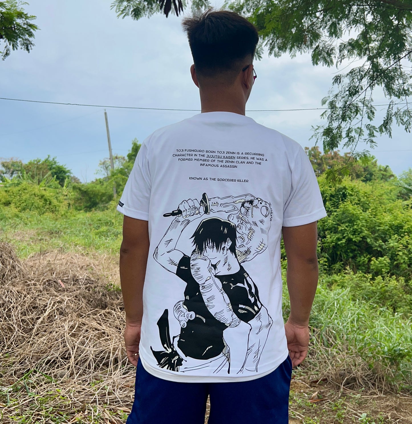 Embroidered and DTF Print Toji Fushiguro of Jujutsu Kaisen T-shirt anime