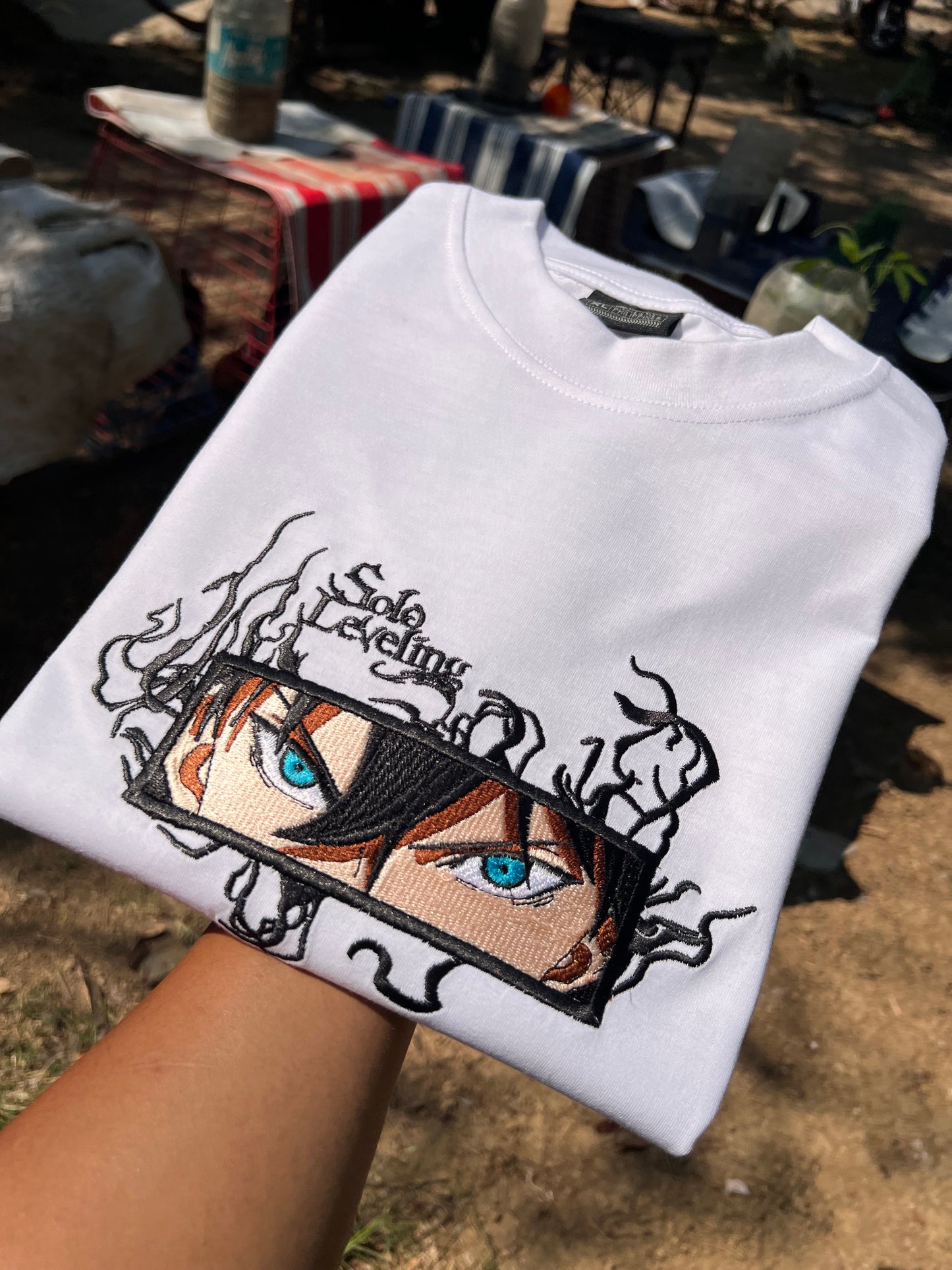 Embroidered Sung Jin Woo of Solo Leveling T-shirt