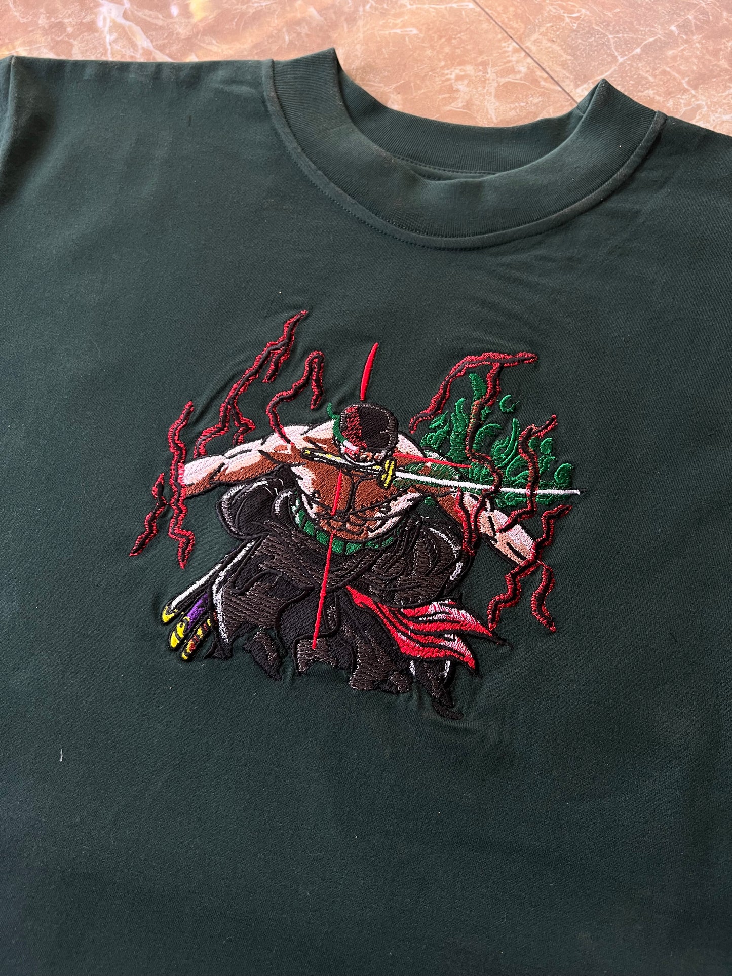 Embroidered and DTF Print Zorro Wano T-shirt anime